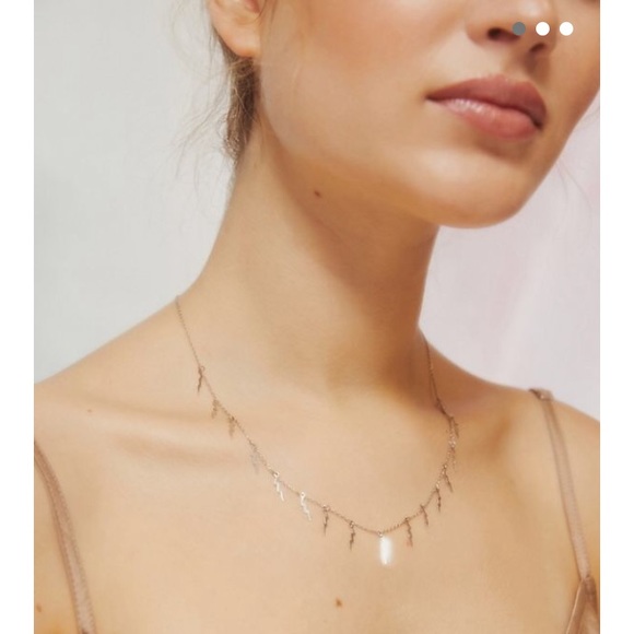 Uo Silver Lightning Bolt Necklace 